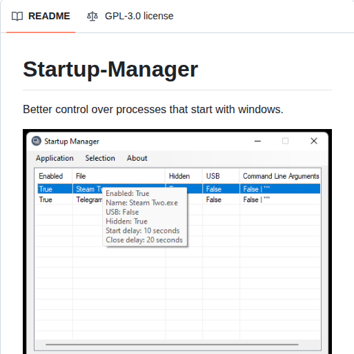 00000vish Win Startup Manager screenshot