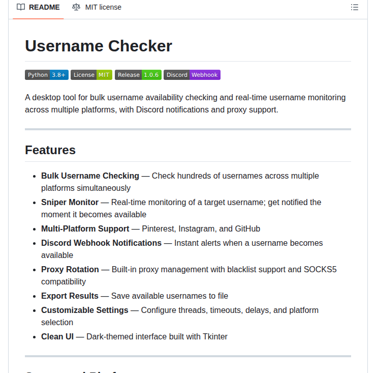 00ie Username Checker screenshot