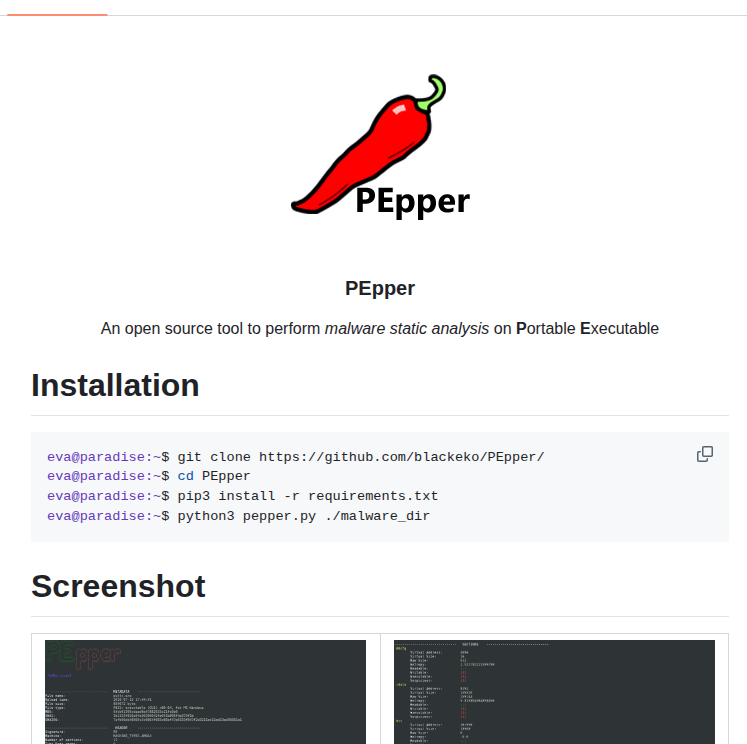 0x0be Pepper screenshot