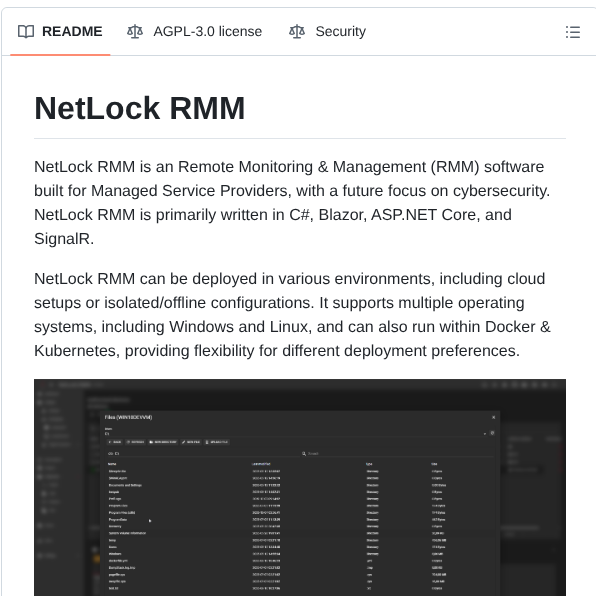 0x101 Cyber Security Netlock Rmm screenshot