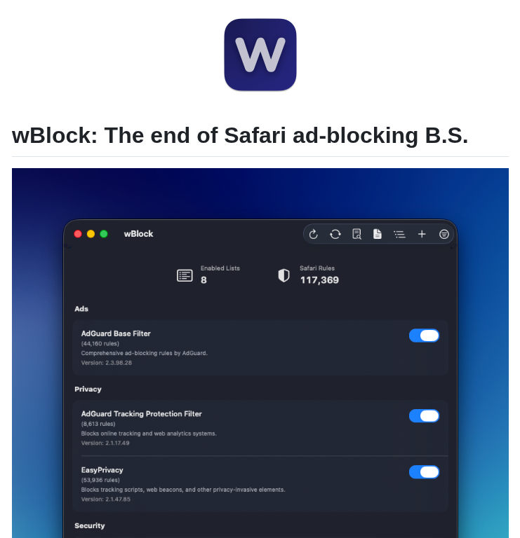 0xcub3 Wblock screenshot
