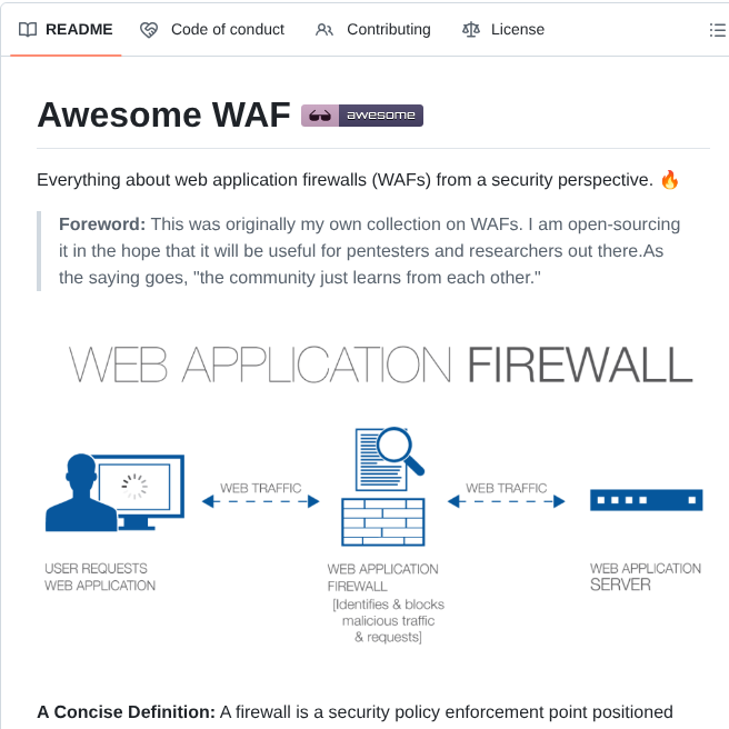 0xinfection Awesome Waf screenshot