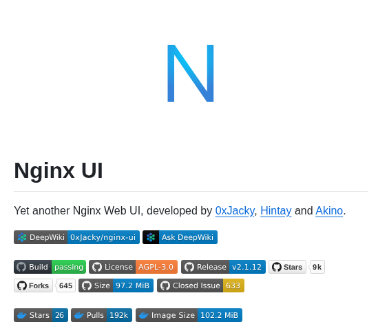 0xjacky Nginx Ui screenshot