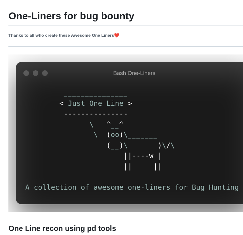 0xpugal One Liners screenshot