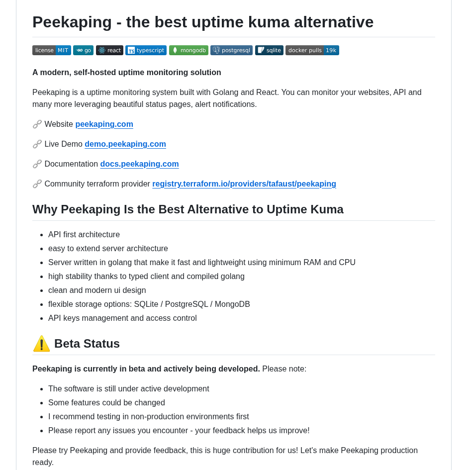 0xfurai Peekaping screenshot