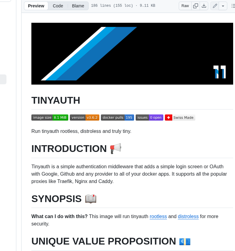 11notes Docker Tinyauth screenshot