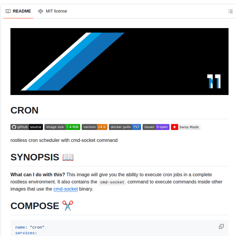 11notes Docker Cron screenshot