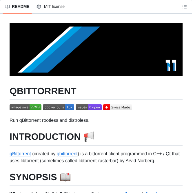 11notes Docker Qbittorrent screenshot