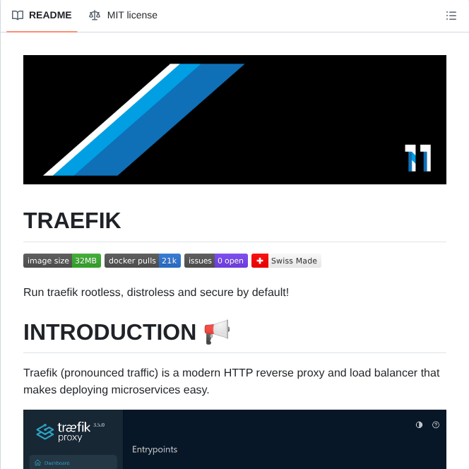 11notes Docker Traefik screenshot