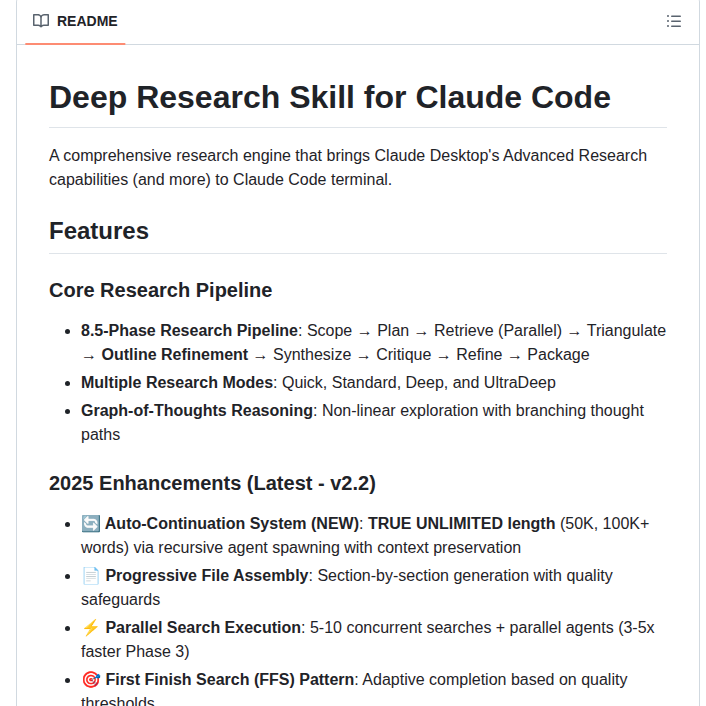 199 Biotechnologies Claude Deep Research Skill screenshot