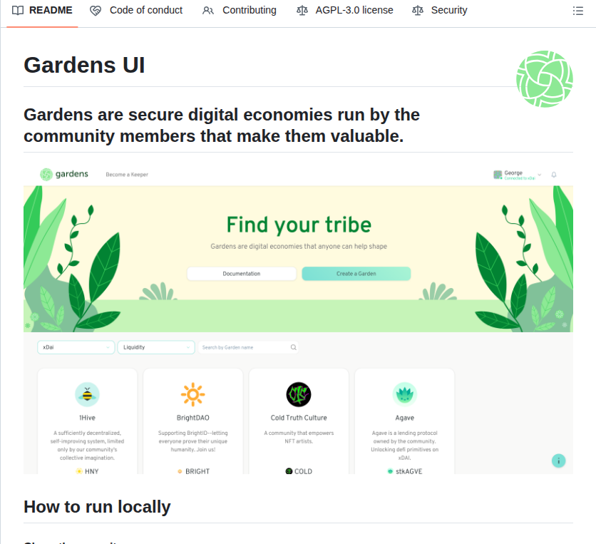 1hive Gardens Ui screenshot