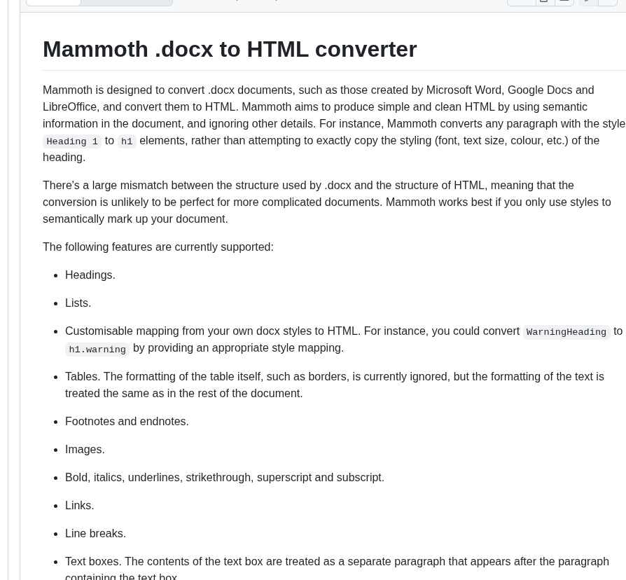 Mwilliamson Mammoth.js screenshot