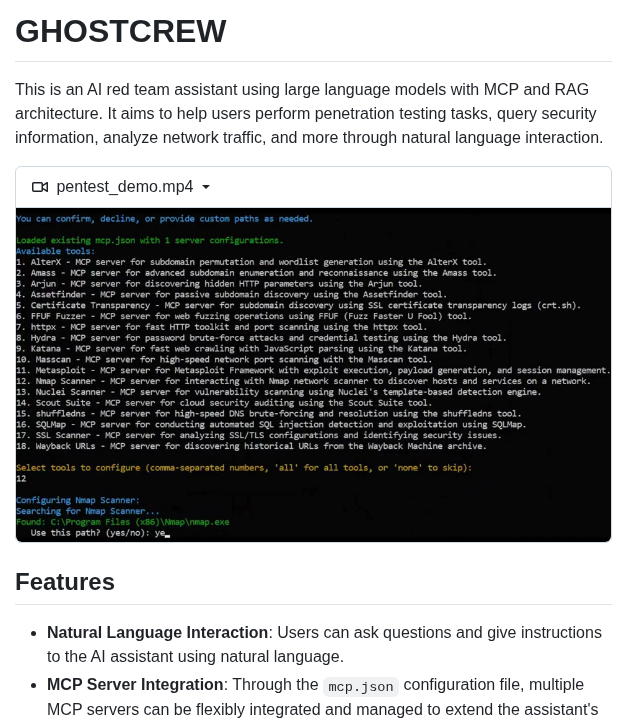 Gh05tcrew Pentestagent screenshot