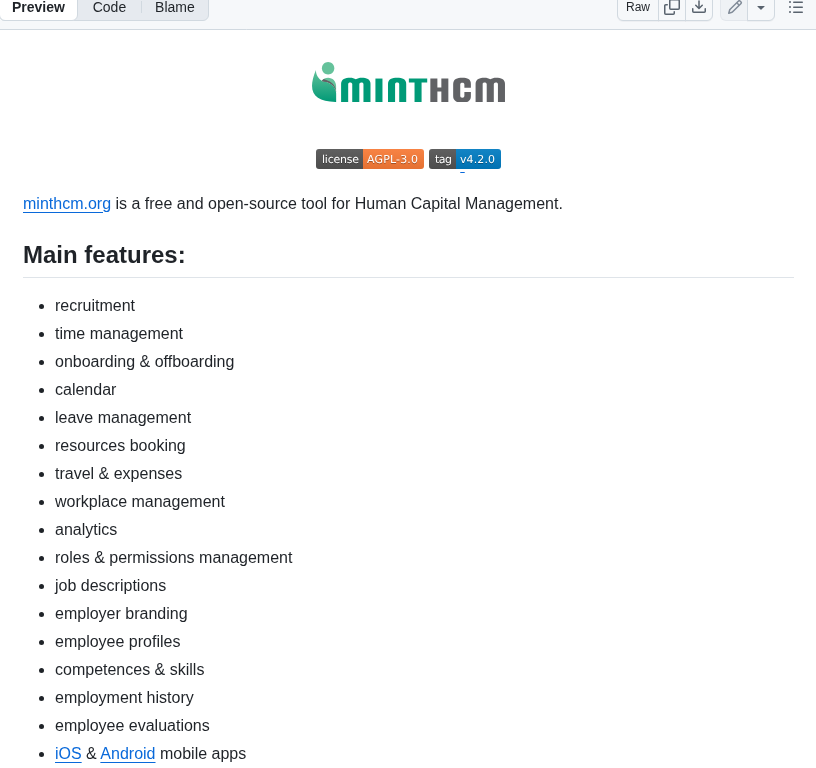 Minthcm Minthcm screenshot