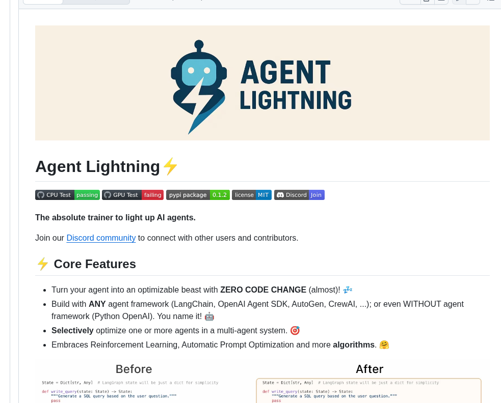 Microsoft Agent Lightning screenshot