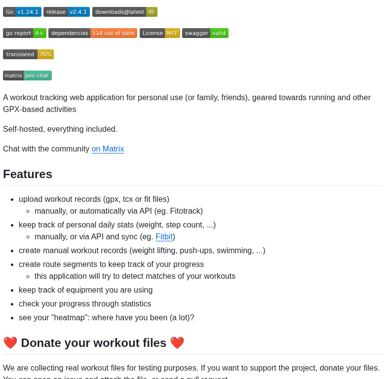 Jovandeginste Workout Tracker screenshot