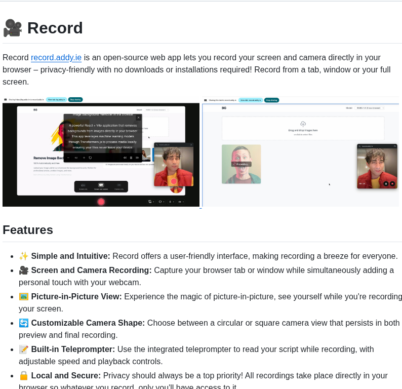 Addyosmani Recorder screenshot