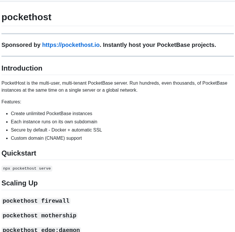 Pockethost Pockethost screenshot