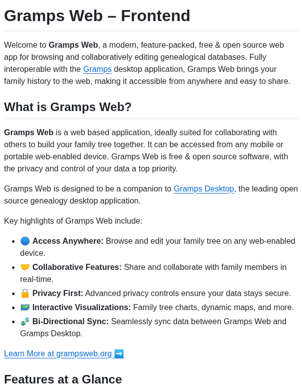 Gramps Project Gramps Web screenshot