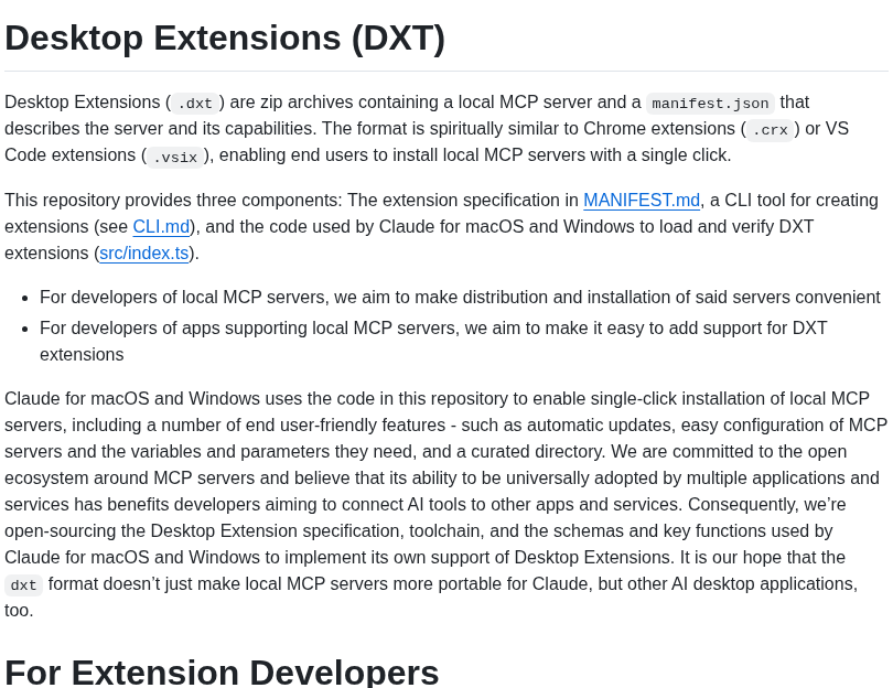 Anthropics Dxt screenshot