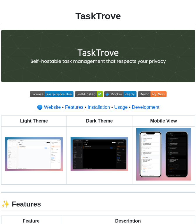 Dohsimpson Tasktrove screenshot