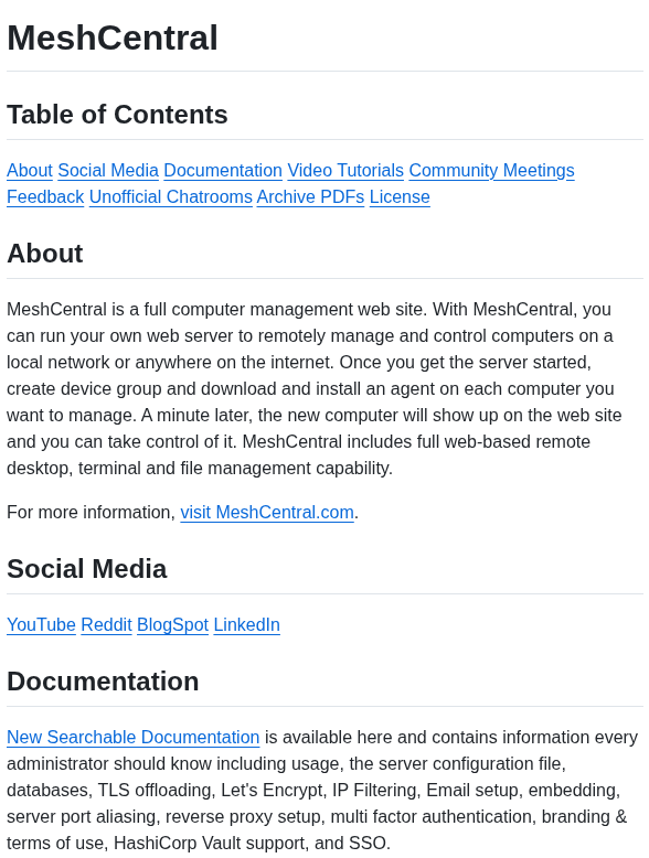 Ylianst Meshcentral screenshot