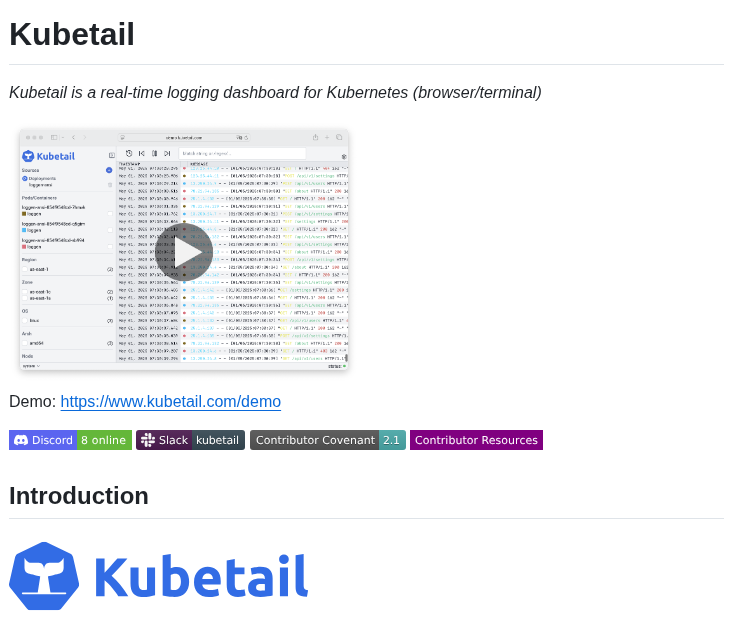 Kubetail Org Kubetail screenshot