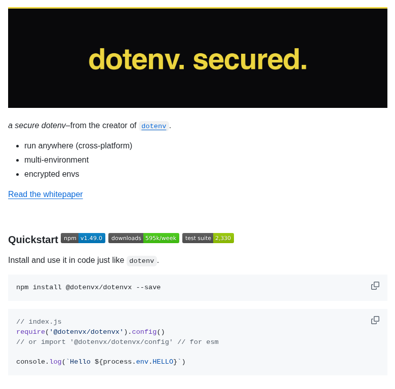 Dotenvx Dotenvx screenshot