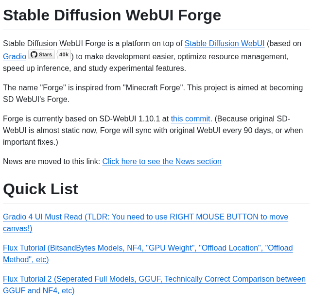 Lllyasviel Stable Diffusion Webui Forge screenshot
