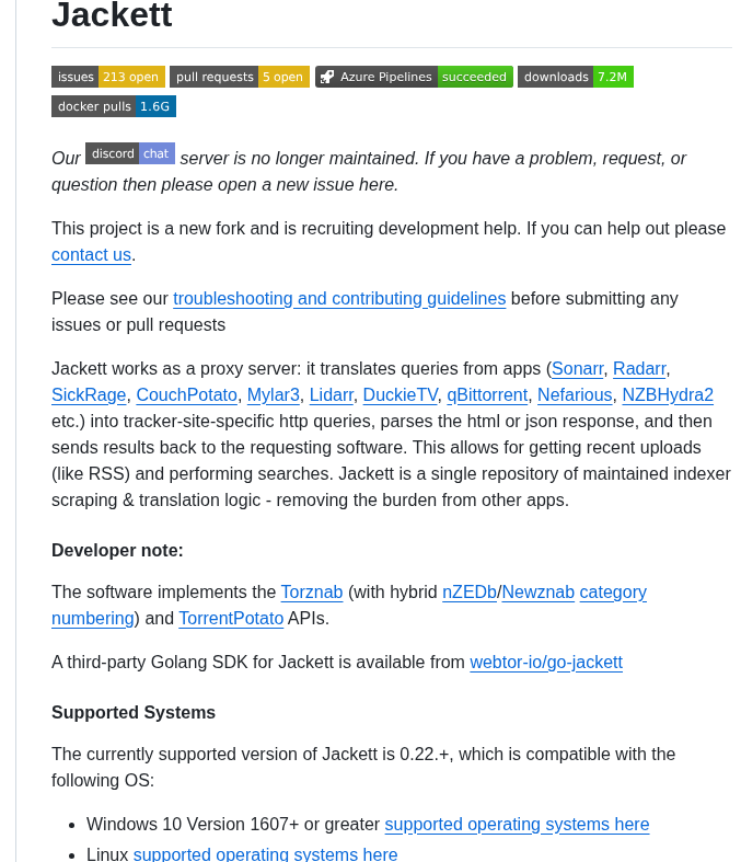 Jackett Jackett screenshot