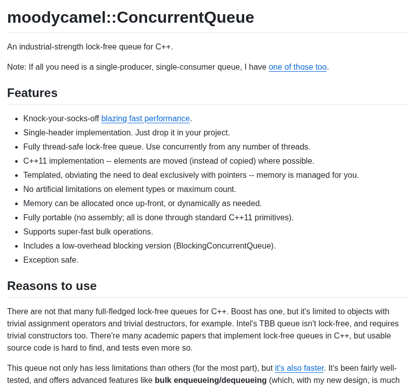 Cameron314 Concurrentqueue screenshot