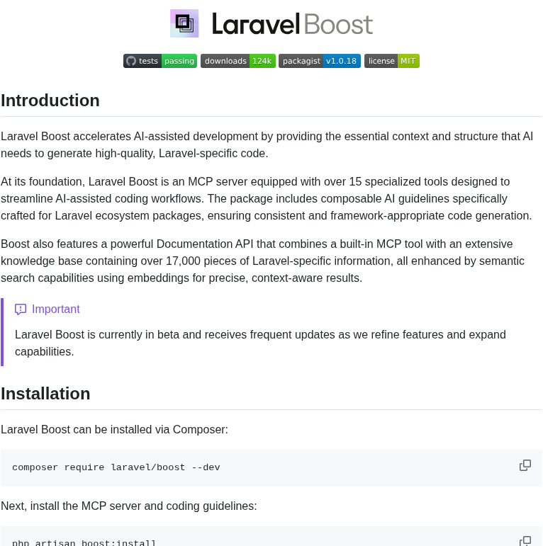 Laravel Boost screenshot