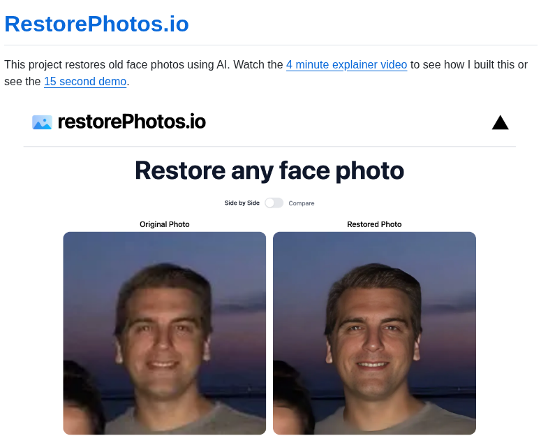 Nutlope Restorephotos screenshot