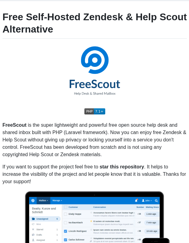 Freescout Help Desk Freescout screenshot