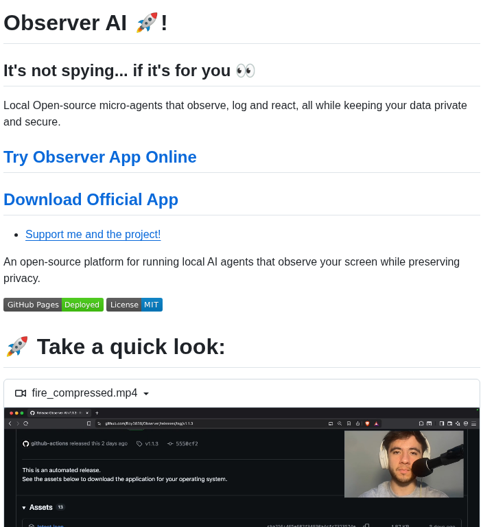Roy3838 Observer screenshot