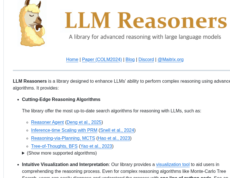 Maitrix Org Llm Reasoners screenshot