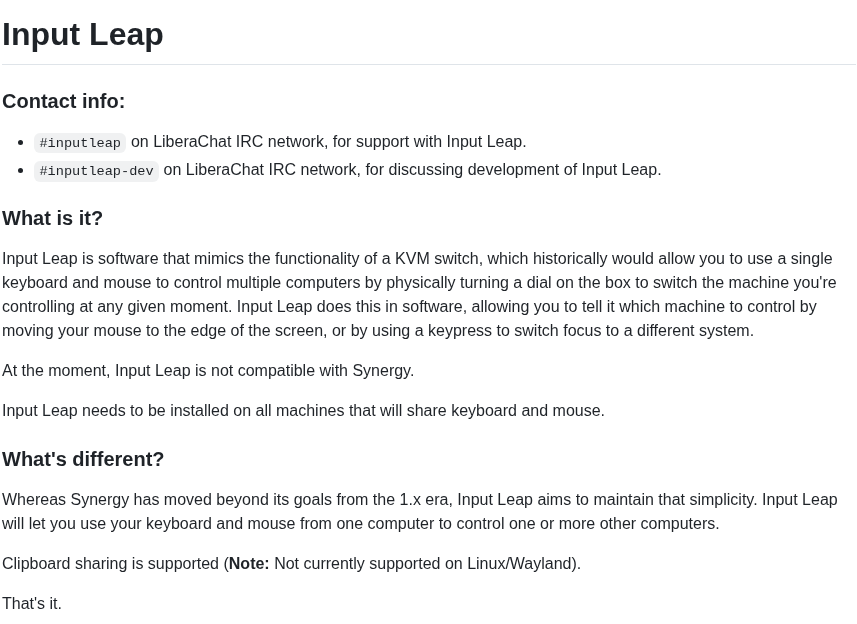 Input Leap Input Leap screenshot