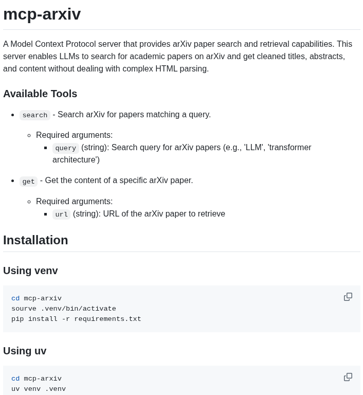 Ray0907 Arxiv Mcp screenshot