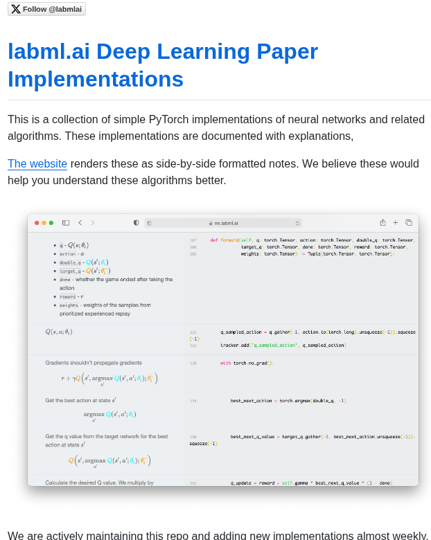 Labmlai Annotated_deep_learning_paper_implementations screenshot