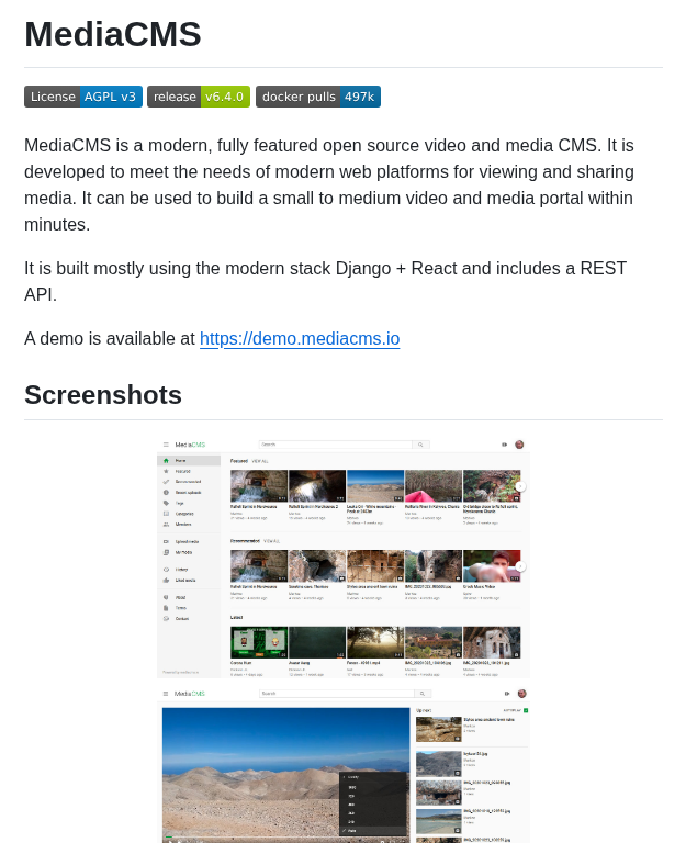 Mediacms Io Mediacms screenshot