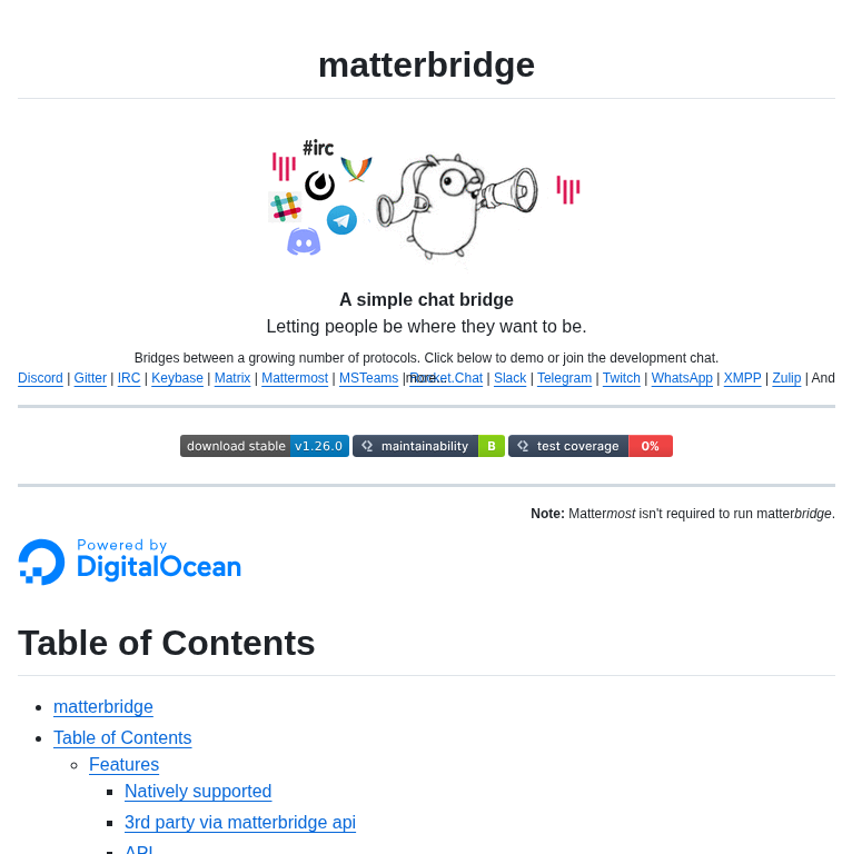 42wim Matterbridge screenshot