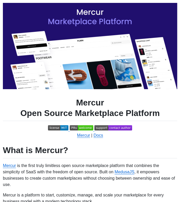Mercurjs Mercur screenshot