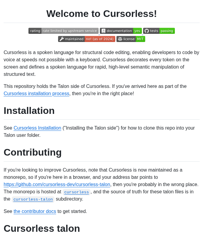 Cursorless Dev Cursorless Talon screenshot