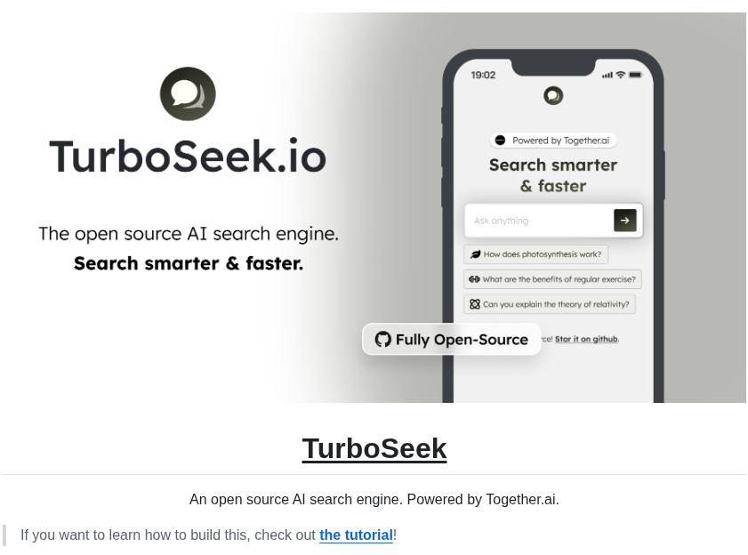 Nutlope Turboseek screenshot