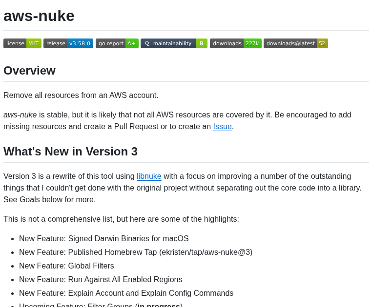 Ekristen Aws Nuke screenshot