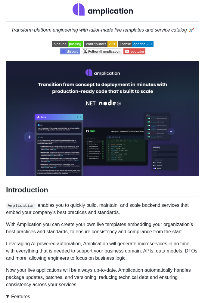 Amplication Amplication screenshot