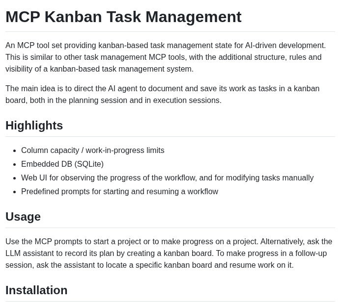 Eyalzh Kanban Mcp screenshot