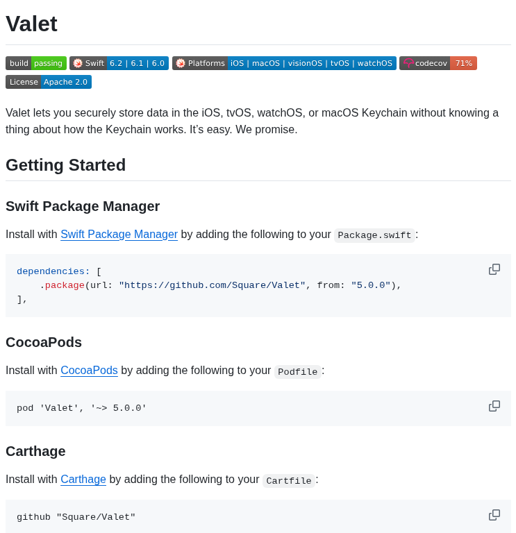 Square Valet screenshot