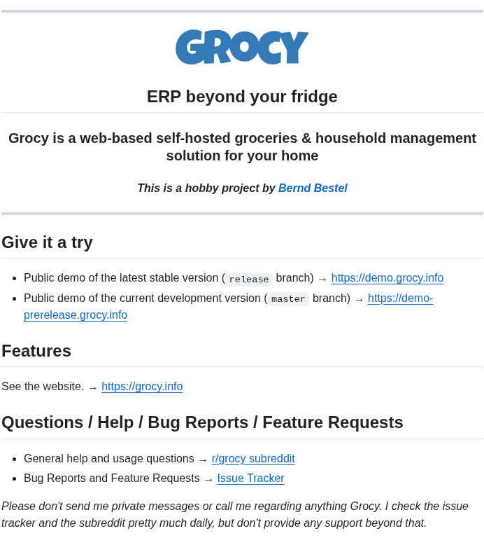 Grocy Grocy screenshot