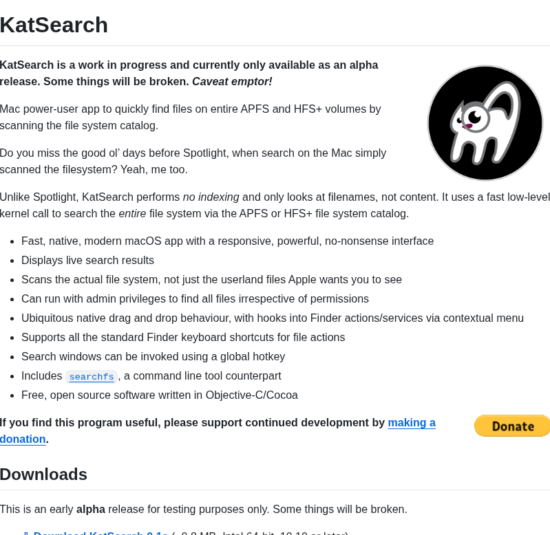 Sveinbjornt Katsearch screenshot